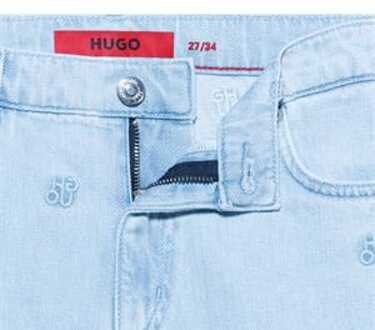 HUGO Dames Hugo Gayang Relaxed-Fit Jeans in Lichtblauw