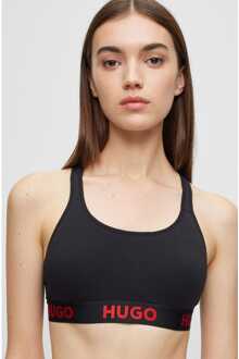 HUGO Dames Hugo Gewatteerde Sport Bralette in Zwart - XS