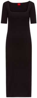 HUGO Dames Hugo Nirale Midi Dress in Zwart