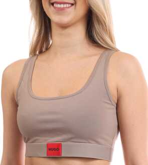 HUGO Dames Hugo Red Logo Label Bralette in Bruin - XS
