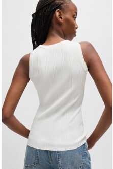 HUGO Dames Hugo Sareple Mouwloze Top in Naturel