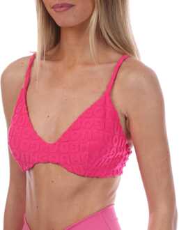 HUGO Dames Hugo Towel Triangle Bikinitop in Roze - S