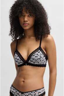 HUGO Damesbeha Hugo met kanten randje en madeliefjesprint in Floral Bloemenprint - S