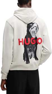 HUGO Dartchon Animal Graphic Hoodie voor heren in Naturel - XL