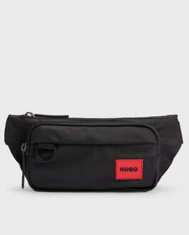 HUGO Ethon 2.0 Heren Heuptas met Rode Logo Patch NOS Zwart - One Size