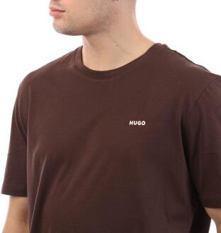 HUGO Heren Dero 99 T-Shirt (Bruin) - maat 2XL