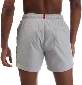 HUGO Heren Fab Tape Logo Zwemshort (Grijs) - S