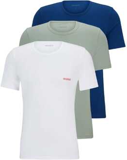 HUGO Heren Hugo 3 Pack Logo Print Ondergoed T-Shirts in Groen