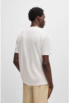 HUGO Heren Hugo Dalendi Geometrisch Logo T-shirt in Naturel - maat S