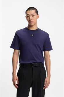 HUGO Heren Hugo Dalile Gestapeld Logo T-shirt in Marineblauw - maat S Navy
