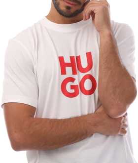 HUGO Heren Hugo Daltorip T-shirt in Wit