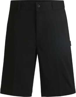 HUGO Heren Hugo Dante242 Regular Fit Katoen Twill Shorts in Zwart - 34 inch