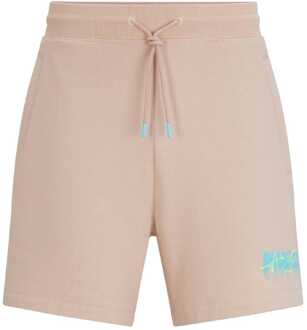 HUGO Heren Hugo Dapalmi Logo Short in Roze - XL