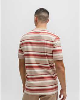 HUGO Heren Hugo Diragolino Gestreept T-shirt in Multi kleur Veelkleurig