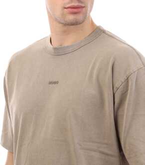 HUGO Heren Hugo Docku Logo Print T-shirt in Bruin