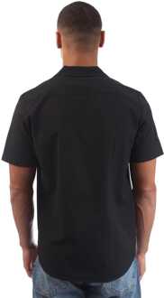 HUGO Heren Hugo Ellino Shirt met Korte Mouw in Zwart - maat S