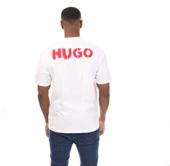 HUGO Heren Hugo Mexico Grafisch T-shirt in Wit