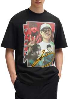 HUGO Heren Hugo Special Artwork Fanwear T-shirt in Zwart