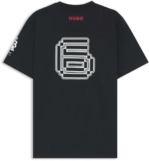 HUGO Heren Isack Racing Stieren T-Shirt (Zwart) - maat XL