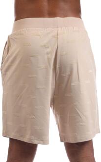 HUGO Heren Kay Herhaalde Logo Shorts (Beige)