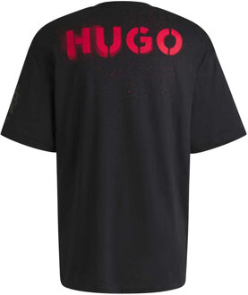 HUGO Heren Las Vegas Kunstwerk T-Shirt (Zwart) - S