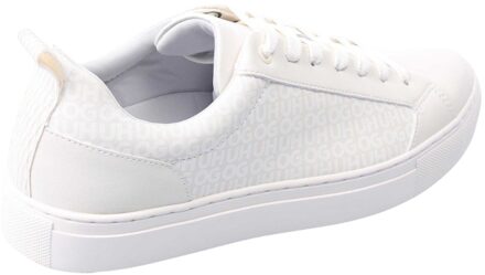 HUGO Heren Morrie Tonale Monogram Kunstleren Trainers (Wit) - EU 42 / UK 8