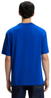 HUGO Heren Nico Logo T-Shirt (Blauw) - XS