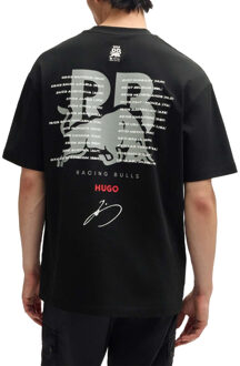 HUGO Heren Yuki Tsunoda Kunstwerk T-Shirt (Zwart) - maat S