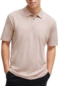 HUGO Herenpolo Hugo Dangula Logo Print in Roze - maat S