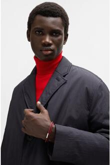 HUGO Italiaanse Leren Armband (Roze/Zwart)