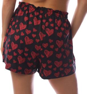 HUGO Mannen Nikka Hearts Pyjamashorts (Rood/Zwart) - XL