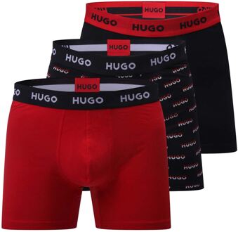 HUGO Men's Hugo 3 Pack of Boxer Briefs in Stretch Cotton in Multi colour Veelkleurig - XL