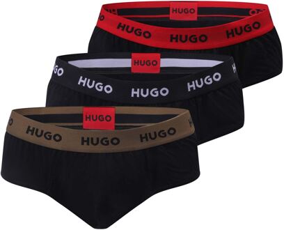 HUGO Men's Hugo 3 Pack of Hip Briefs in Multi colour Veelkleurig - S