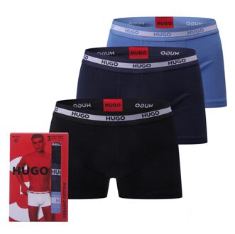 HUGO Men's Hugo 3 Pack of Logo Trunks in Multi colour Veelkleurig