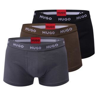 HUGO Men's Hugo 3 Pack of Trunks in Multi colour Veelkleurig