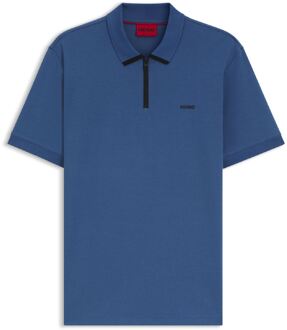 HUGO Men's Hugo Dalomino Contrast Logo Polo Shirt in Blue - maat XS Blauw