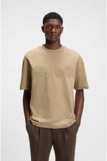 HUGO Men's Hugo Dinkee Oversized Fit T-Shirt in Beige - XL