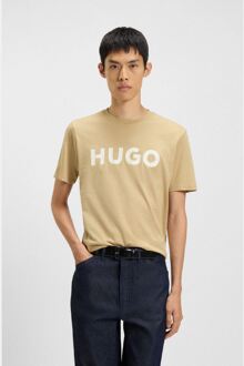 HUGO Men's Hugo Dulivio Regular Fit T-Shirt in Beige - XS
