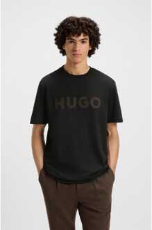 HUGO Men's Hugo Dulivio T-Shirt in Black Zwart
