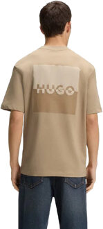 HUGO Mens Dusplito Split Logo T-Shirt (Beige) - XS