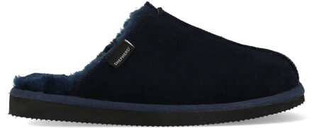 Hugo pantoffel van schapenleer Royalblauw - 42