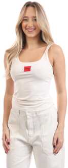 HUGO Red Logo Label Vest voor dames in Naturel