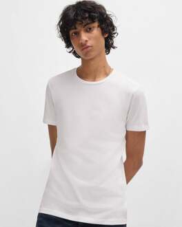 HUGO Ronde Mannen Twee-Pack Slim-Fit T-Shirts in Stretch Katoen NOS Zwart/wit - 2XL