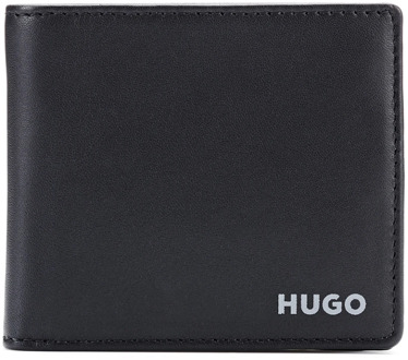 HUGO Subway_4 cc coin Heren Leren Portemonnee Zwart Hugo Boss , Black , Heren - ONE Size