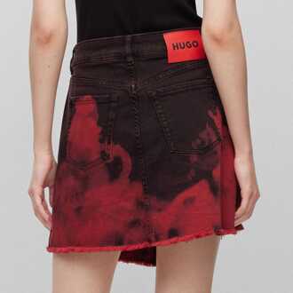 HUGO Women's Hugo Giowanna Mini Skirt in Black Red Zwart/rood