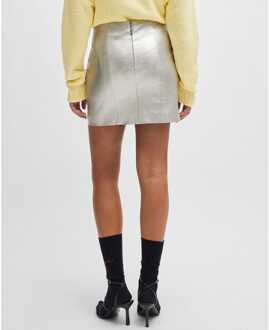 HUGO Women's Hugo Rusine-1 Regular-Fit Mini Skirt in Silver Zilver