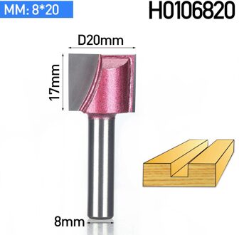 Huhao 1Pc Schacht 8Mm Cnc Reinigen Bodem Router Bit Houtbewerking Gereedschap Bits Voor Hout Dubbele Fluit Carbide Getipt endmill 8x20mm