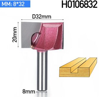 Huhao 1Pc Schacht 8Mm Cnc Reinigen Bodem Router Bit Houtbewerking Gereedschap Bits Voor Hout Dubbele Fluit Carbide Getipt endmill 8x32mm