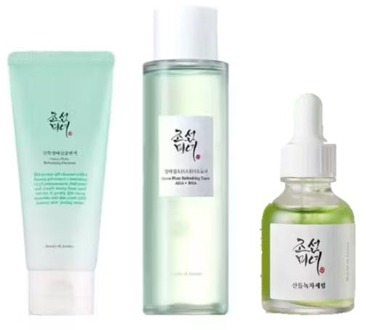 Huidverzorgingskit Beauty of Joseon Green Plum Refreshing Cleanser & Refreshing Toner + Calming Serum 100 ml + 150 ml + 30 ml