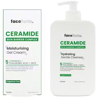 Huidverzorgingskit Face Facts Ceramide Moisturising Gel Cream + Hydrating Cleanser 50 ml + 200 ml